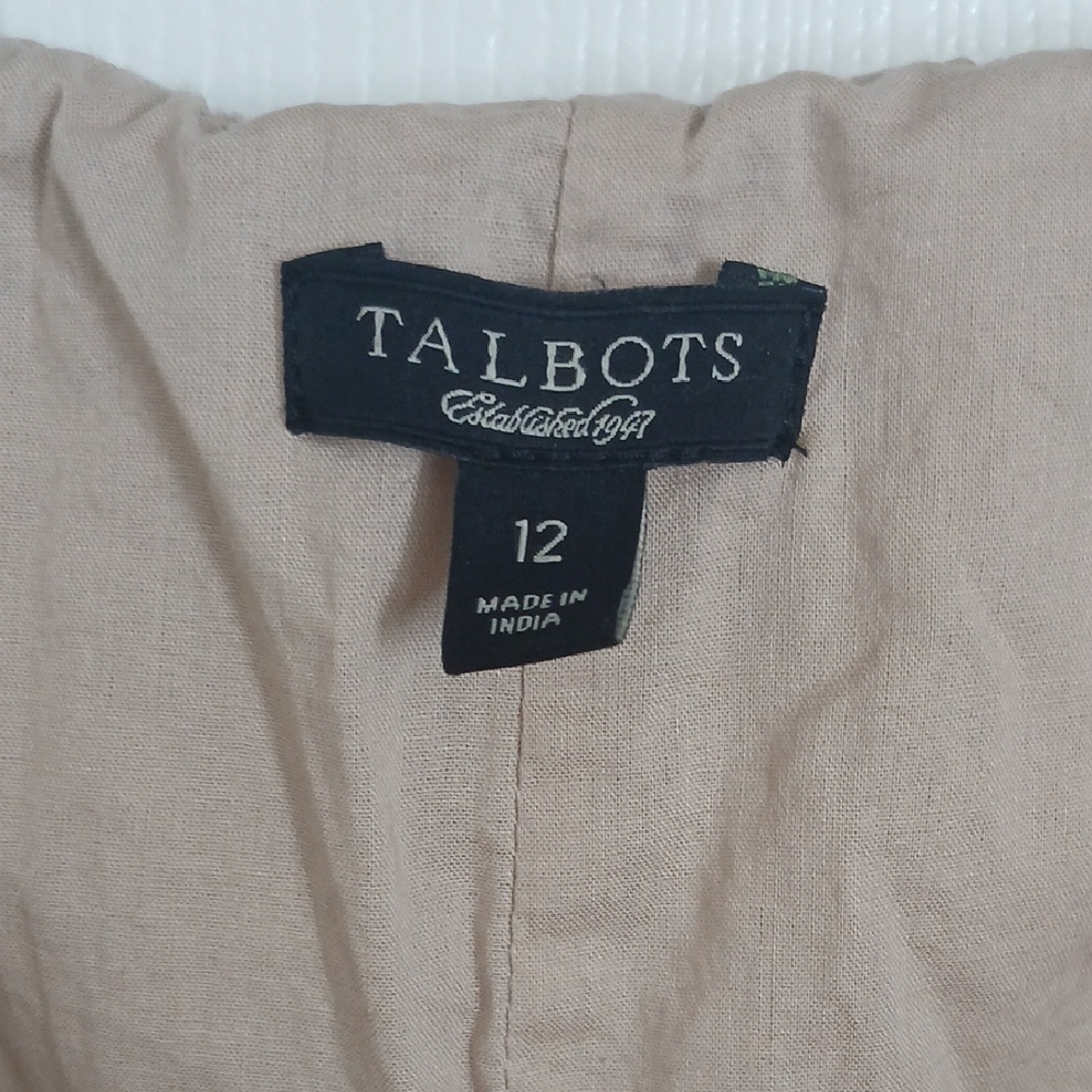 Talbots Sleeveless Eyelet Midi Beige Dress Women's Size 12 - Picture 2 of 6